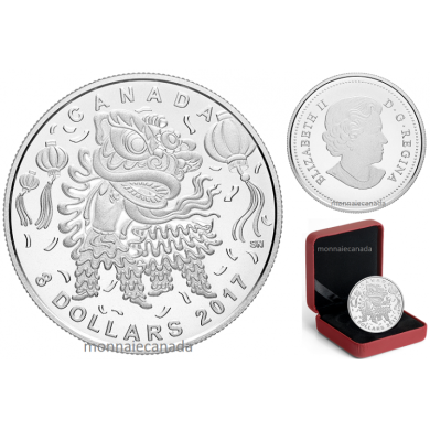 2017 - $8 - Pure Silver Coin  Lion Dance