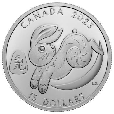 2023 - $15 - Pice de 1 oz en argent pur  Anne lunaire du Lapin
