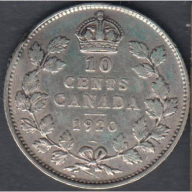 1920 - VF - Rim Nick - Canada 10 Cents
