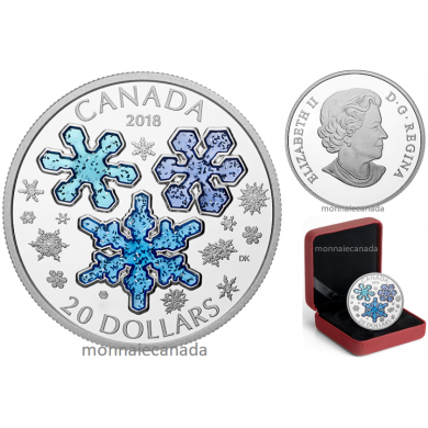 2018 - $20 - 1 oz. Pure Silver Coin - Ice Crystals