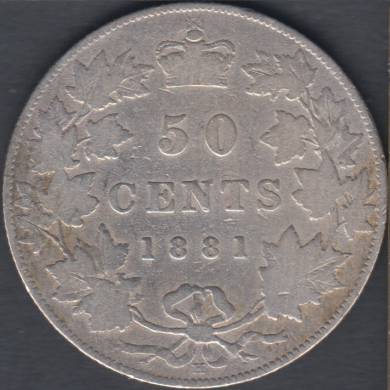 1881 H - VG - Canada 50 Cents