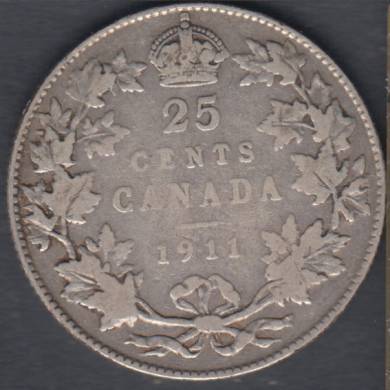1911 - Fine - Canada 25 Cents