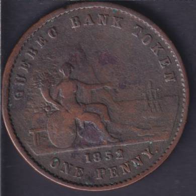 1852 - VG - Quebec Bank Token - One Penny - Province du Canada - Deux Sous - PC-4