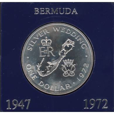1972 - 1947 - 1 Dollar - 25th Anniversairry Wedding - Bermuda