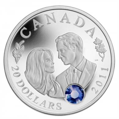 2011 - $20 argent fin  Prince William et miss Catherine Middlelon mariage