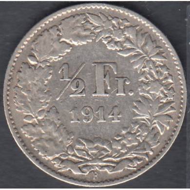 1914 B - 1/2 Franc - Switzerland