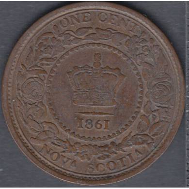 1861 - G/VG- Large Bud - Large Cent - Nouvelle cosse