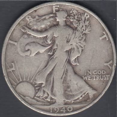 1940 S - Fine - Liberty Walking - 50 Cents