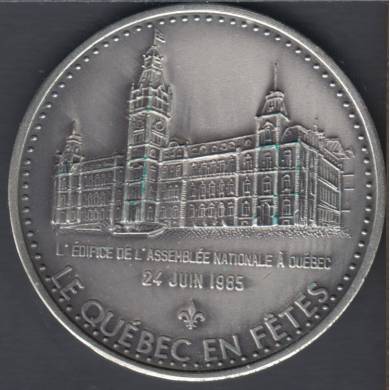 Serge Huard - 1985 - Le Quebec en Fte - Silver Plated - 75 pcs - With Certificate - Trade Dollar