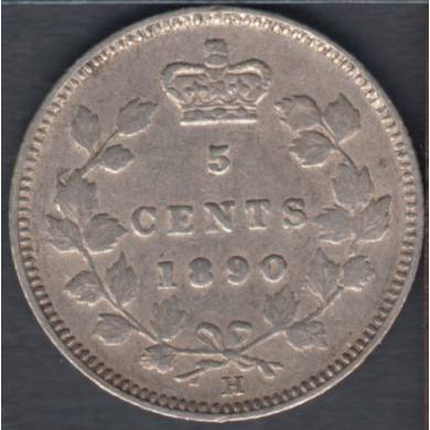 1890 H - VF - Canada 5 Cents