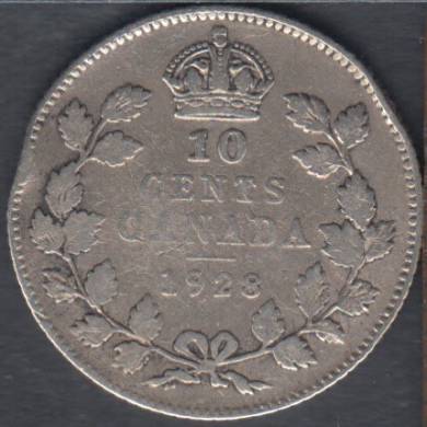 1928 - Fine - Rim Bump - Canada 10 Cents