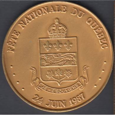 Jerome Remick - 1987 - Fte Nationale du Qubec - Gold Plated - Medal