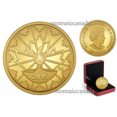 2015 - 25 Cent - 0.5 g Pure Gold Coin Diwali: Festival of Lights