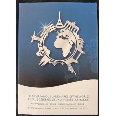 2014 50 Cents Fine Silver Bars (10 Coins Set) Most Famous Landmarks of the World - Solomon Islands