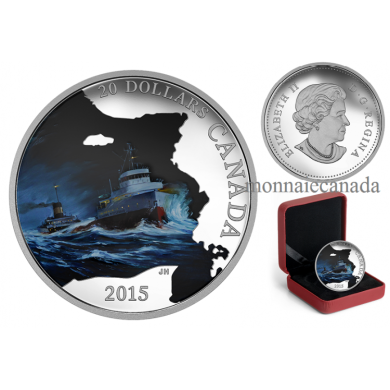 2015 - $20 - 1 oz en argent fin  Naufrages en eaux canadiennes : S.S. Edmund Fitzgerald