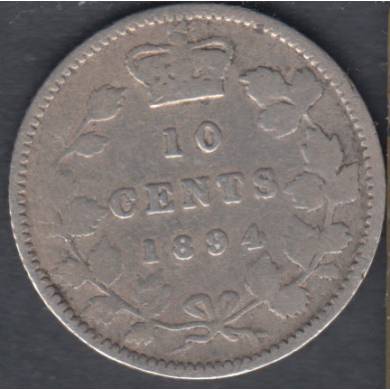 1894 - VG - Obverse 6 - Canada 10 Cents