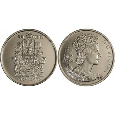 1952 2002 Canada 50 Cents - BU ROLL 25 Coins