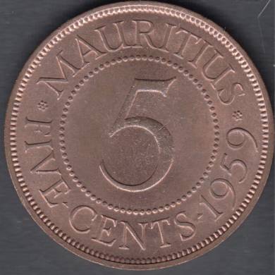 1959 - 5 Cents - B. Unc - Maurice Ile