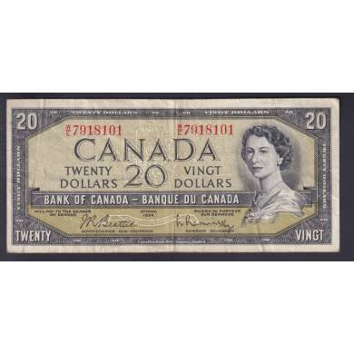 1954 $20 Dollars - VF - Beattie Rasminsky - Prfixe W/E