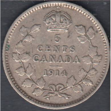 1914 - VG/F - Canada 5 Cents