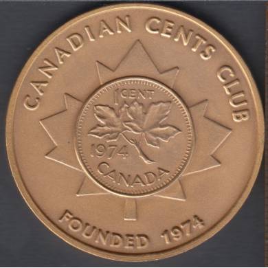 Jerome Remick - 1974 - Canadian Cent Club -  Gold Plated - Medal