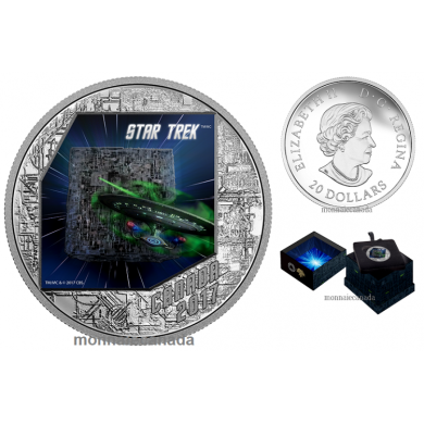 2017 - $20 - Star TrekMC : Les Borg – Pièce colorée de 1 oz en argent pur