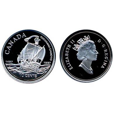 1997 - 10 Cents - Ensemble commmoratif de deux timbres et pice de monnaie preuve sterling