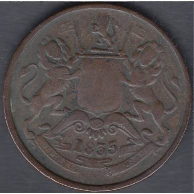 1835 - 1/2 Anna - East India Company - Madras - India British