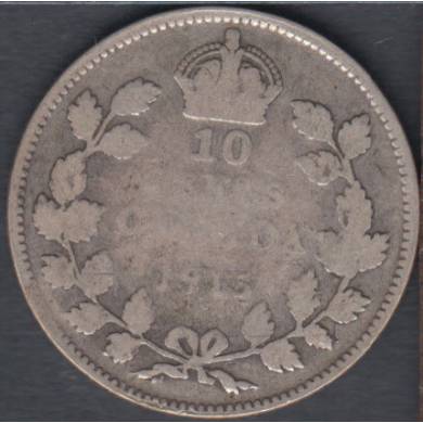 1915 - G/VG - Canada 10 Cents