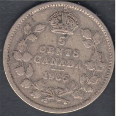 1905 - VG - Narrow Date - Canada 5 Cents
