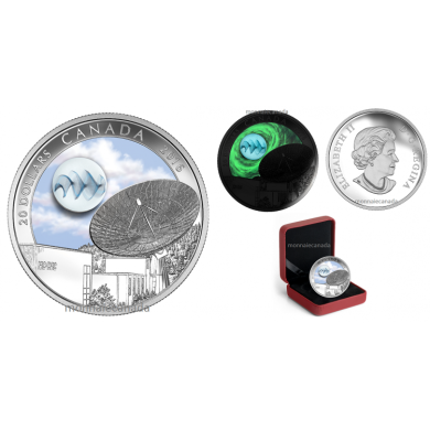2016 - $20 - 1 oz. Pure Silver Coin – The Universe: Glow-in-the-Dark Glass with Silver Fume