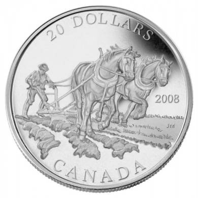 2008 Canada $20 Fine Silver Coin - Agriculture Trade  - TAX Exempt