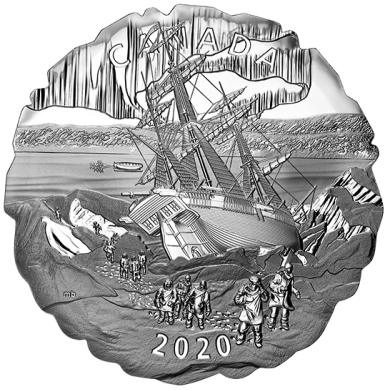 2020 - $50 - 5 oz. Pure Silver Coin  175th Anniversary of Franklin's Lost Expedition