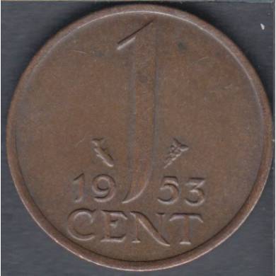 1953 - 1 Cent - Unc - Pays Bas