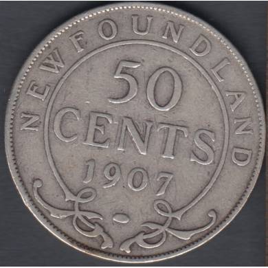1907 - VG - 50 Cents - Terre Neuve