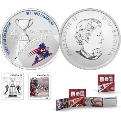 2012 - The Montréal Alouettes - 25-Cent Coloured Coin and Stamp Set