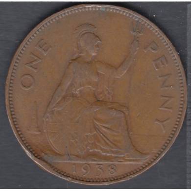 1938 - 1 Penny - Rim Damage - Great Britain