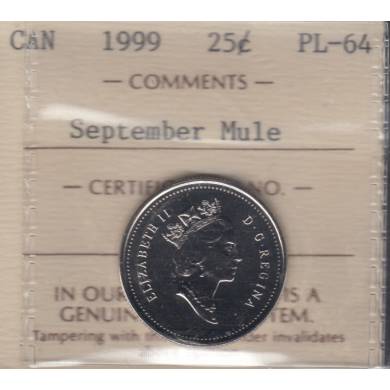 1999 - #9 - MULE - September - ICCS PL-64 - Canada 25 Cents
