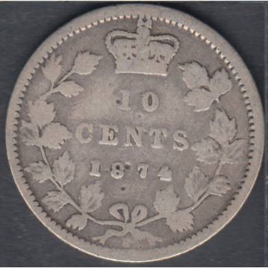 1874 H - Good - Canada 10 Cents