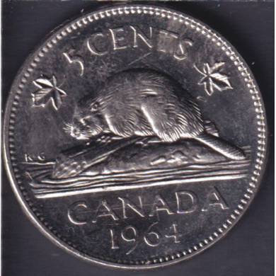 1964 - B.Unc - Extra Water Line - Canada 5 Cents