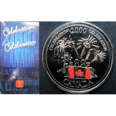 2000 Célébration 25 cents coloré - Fete du Canada