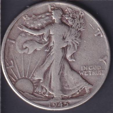 1945 - VG - Liberty Walking - 50 Cents USA