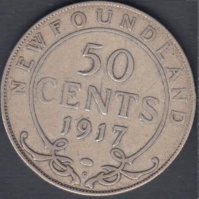 1917 C - VG - 50 Cents - Terre Neuve