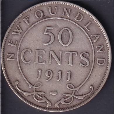 Terre Neuve - 1911 - Fine - 50 Cents