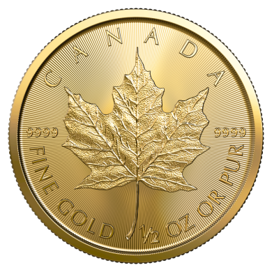 2022 $20 Dollars Maple Leaf Fine Gold - 1/2 Oz - No Tax - CALL TO ORDER