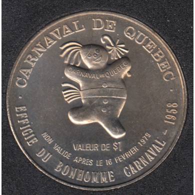 Quebec - 1979 Carnival of Quebec - 1958/Boat - Trade Dollar