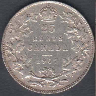 1907 - F/VF - Canada 25 Cents