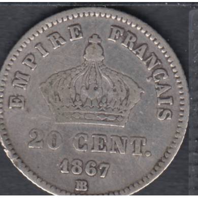 1867 BB - 20 Centimes - France