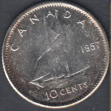 1957 - Unc - Canada 10 Cents