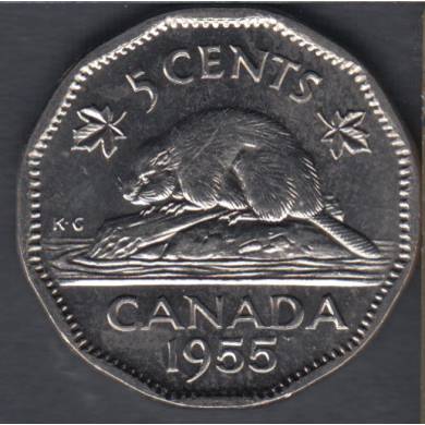 1955 - Choice B.Unc - Canada 5 Cents